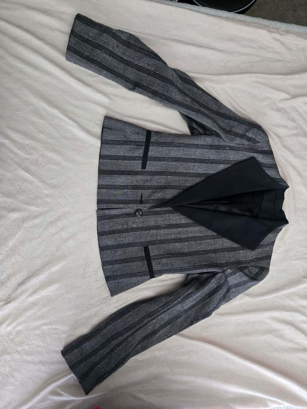 Vintage Richard Neal Ltd. Grey Striped Blazer Jacket